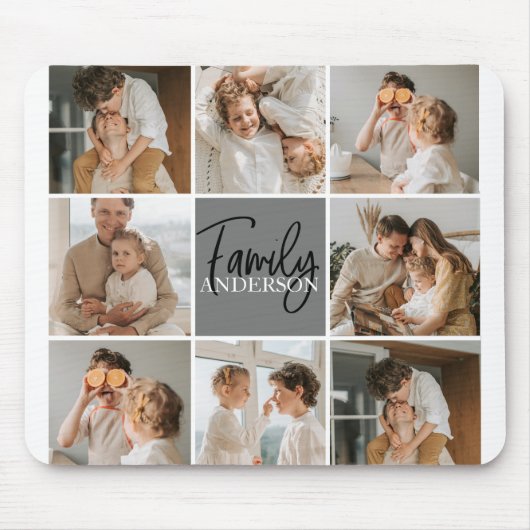 Collage Foto und Personalisierte Graugeschenke Mousepad (Vorne)