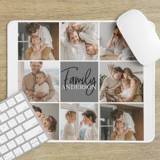 Collage Foto und Personalisierte Graugeschenke Mousepad