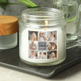 Collage Foto und Personalisierte Graugeschenke Quadratischer Aufkleber