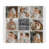 Collage Foto und Personalisierte Graugeschenke Schneidebrett (Vorderseite)