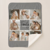 Collage Foto und Personalisierte Graugeschenke Sherpadecke (Vorderseite)