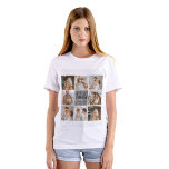 Collage Foto und Personalisierte Graugeschenke T-Shirt<br><div class="desc">Erstellen Sie eine schöne und personalisierte Familienkollage mit acht Fotos, begleitet von einem personalisierten Familiennamen in Grau. Dieses einmalige und nachdenkliche Geschenk eignet sich hervorragend zum Gedenken an besondere Momente und zum Feiern der Liebe und Bindung innerhalb einer Familie. Die Collage umfasst acht sorgfältig ausgewählte Fotos, die Sie zur Verfügung...</div>