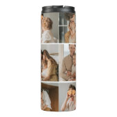 Collage Foto und Personalisierte Graugeschenke Thermosbecher (Rückseite)
