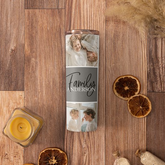 Collage Foto und Personalisierte Graugeschenke Thermosbecher