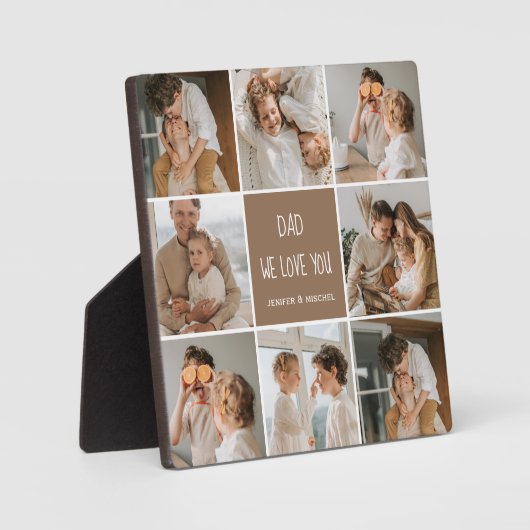 Collage Foto Vater Wir Liebe Sie glückliche Väter Fotoplatte (Vorderseite)