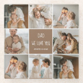 Collage Foto Vater Wir Liebe Sie glückliche Väter  Glasuntersetzer (Vorderseite)