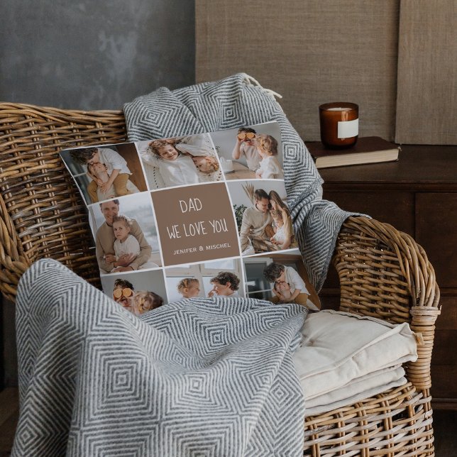 Collage Foto Vater Wir Liebe Sie glückliche Väter  Kissen (Von Creator hochgeladen)