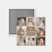 Collage Foto Vater Wir Liebe Sie glückliche Väter  Magnet (Vorderseite/Rückseite)