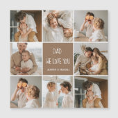 Collage Foto Vater Wir Liebe Sie glückliche Väter Magnetkarte (Vorderseite)