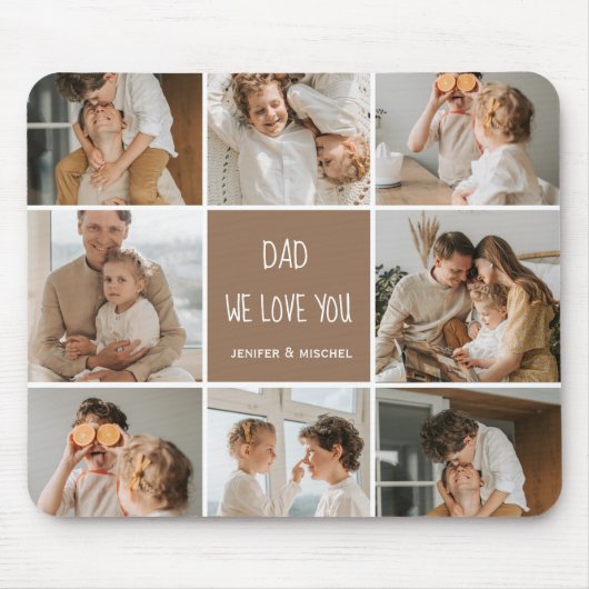 Collage Foto Vater Wir Liebe Sie glückliche Väter Mousepad (Vorne)