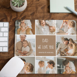 Collage Foto Vater Wir Liebe Sie glückliche Väter  Mousepad