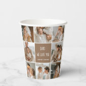 Collage Foto Vater Wir Liebe Sie glückliche Väter Pappbecher (Rückseite)