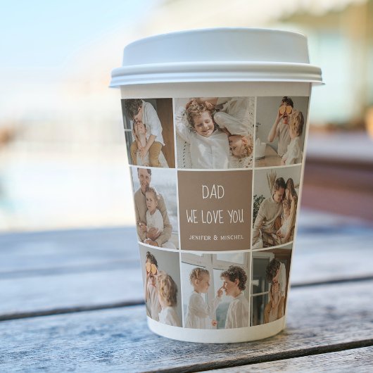 Collage Foto Vater Wir Liebe Sie glückliche Väter Pappbecher