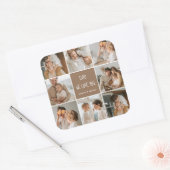 Collage Foto Vater Wir Liebe Sie glückliche Väter Quadratischer Aufkleber (Umschlag)