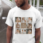 Collage Foto Vater Wir Liebe Sie glückliche Väter  T-Shirt<br><div class="desc">Ein Collage Foto ist eine Bildersammlung, die visuell ansprechend gestaltet ist, und es kann eine großartige Möglichkeit sein, besondere Anlass wie den Vatertag zu feiern. In dieser speziellen Collage haben wir mehrere Fotos zusammengestellt, die die liebevollen Erinnerungen einfangen, die wir mit unserem Vater über die Jahre geteilt haben. Während wir...</div>