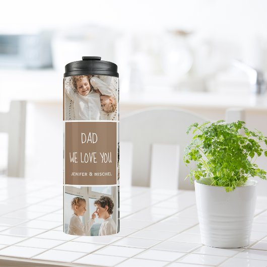 Collage Foto Vater Wir Liebe Sie glückliche Väter Thermosbecher
