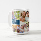 Collage Foto Wiedersehen Familienname Jahr Andenke Kaffeetasse (Vorderseite Links)