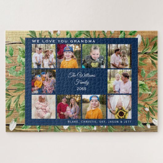 Collage Foto Wir Liebe Sie Oma Foliage Puzzle (Horizontal)