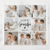 Collage Foto | Wir Liebe Sie Opa-Geschenk Bierflaschenetikett (Einzelnes Label)