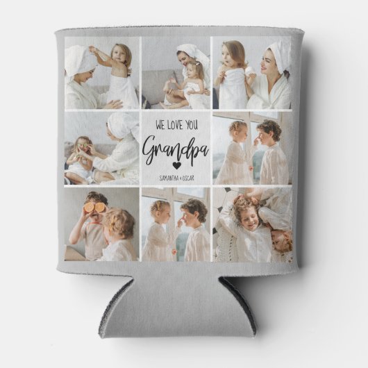 Collage Foto | Wir Liebe Sie Opa-Geschenk Dosenkühler (Vorderseite)
