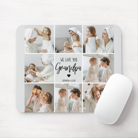 Collage Foto | Wir Liebe Sie Opa-Geschenk Mousepad (Mit Mouse)