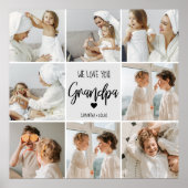 Collage Foto | Wir Liebe Sie Opa-Geschenk Poster (Vorne)