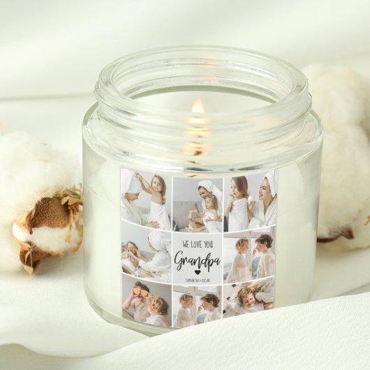 Collage Foto | Wir Liebe Sie Opa-Geschenk Quadratischer Aufkleber