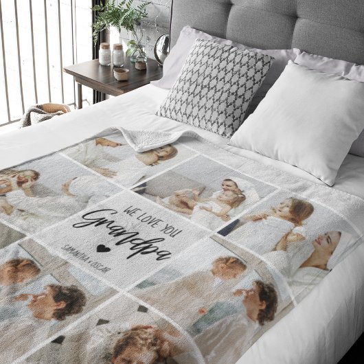Collage Foto | Wir Liebe Sie Opa-Geschenk Sherpadecke