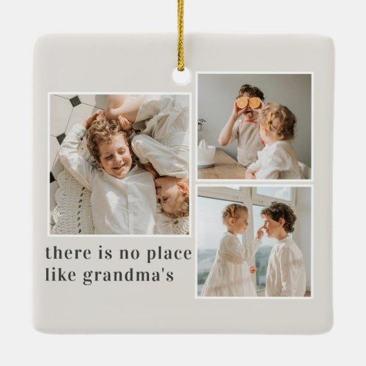 Collage Foto & Zitat Bestes Grandma-Geschenk Keramikornament (Rückseite)