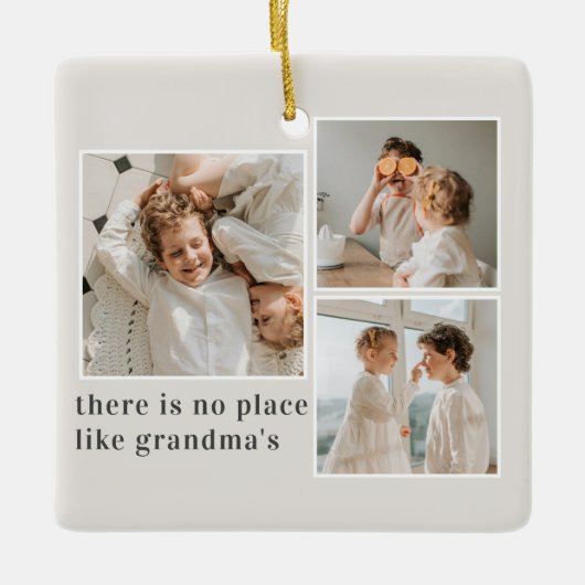 Collage Foto & Zitat Bestes Grandma-Geschenk Keramikornament (Vorderseite)