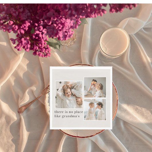 Collage Foto & Zitat Bestes Grandma-Geschenk Serviette