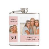 Collage Friend Fotos | Glückliches Geburtstagsgesc Flachmann (Vorderseite)