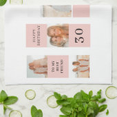 Collage Friend Fotos | Glückliches Geburtstagsgesc Geschirrtuch (Gefaltet)