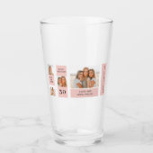 Collage Friend Fotos | Glückliches Geburtstagsgesc Glas (Vorderseite)