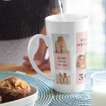 Collage Friend Fotos | Glückliches Geburtstagsgesc Milchtasse<br><div class="desc">Collage Friend Fotos | Gerne ein Geburtstagsgeschenk.Machen Sie den Geburtstag Ihres Freundes mit diesem maßgeschneiderten Geschenk,  das eine Collage Ihrer Lieblingsmomente zusammen enthält! Dieses personalisierte,  rosa-geprägte Geburtstagsgeschenk ist exklusiv auf Zazzle erhältlich und ist der ideale Weg,  um Ihrem Freund zu zeigen,  wie viel sie Ihnen gemein sind.</div>