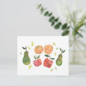 Collage Fruit Illustration Postkarte (Stehend Vorderseite)