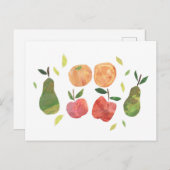Collage Fruit Illustration Postkarte (Vorne/Hinten)