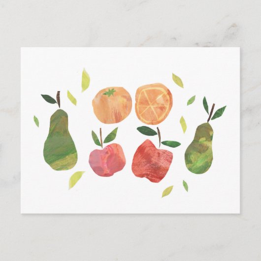 Collage Fruit Illustration Postkarte (Vorderseite)