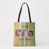 Collage fügen Sie Ihre eigenen Fotos Gold und Grün Tasche (Vorderseite)