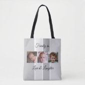 Collage fügen Sie Ihre eigenen Fotos weiß und grau Tasche (Vorderseite)