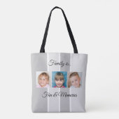 Collage fügen Sie Ihre eigenen Fotos weiß und grau Tasche (Rückseite)