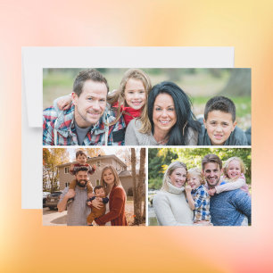 Collage für Fotos der benutzerdefinierten 3-Famili Postkarte