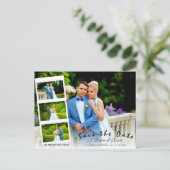 Collage für Save the Date 4 Horizontale benutzerde Postkarte (Stehend Vorderseite)