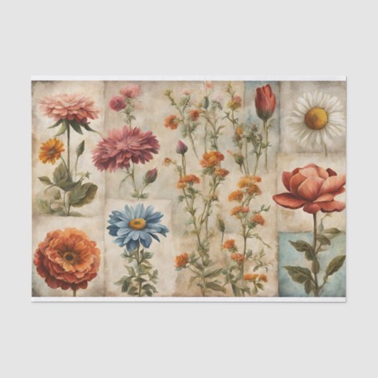 Collage für Wildblumen und Blume Seidenpapier (Vorderseite)