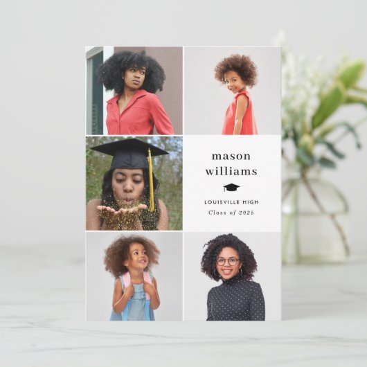 Collage Grad Foto Ankündigung (Stehend Vorderseite)