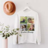 Collage Grid mit Ihrem benutzerdefinierten Text Sweatshirt