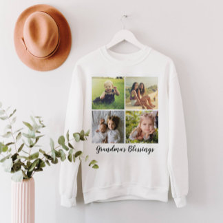 Collage Grid mit Ihrem benutzerdefinierten Text Sweatshirt