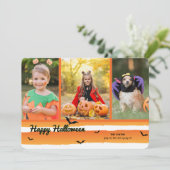 Collage Halloween Fotokarte Feiertagskarte (Stehend Vorderseite)