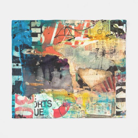 Collage Head Fleecedecke (Vorderseite (Horizontal))