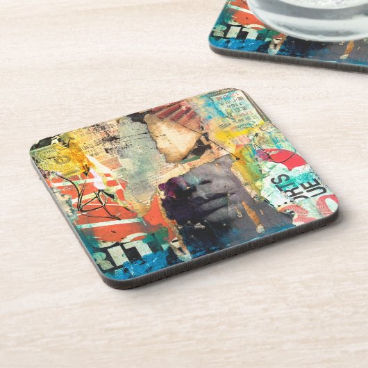 Collage Head Getränkeuntersetzer (Linke Seite)